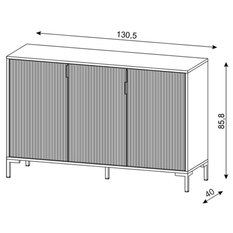 Komoda Flinn 130 cm do sypialni garderoby czarny mat złoty - Miniaturka zdjęcia nr 6