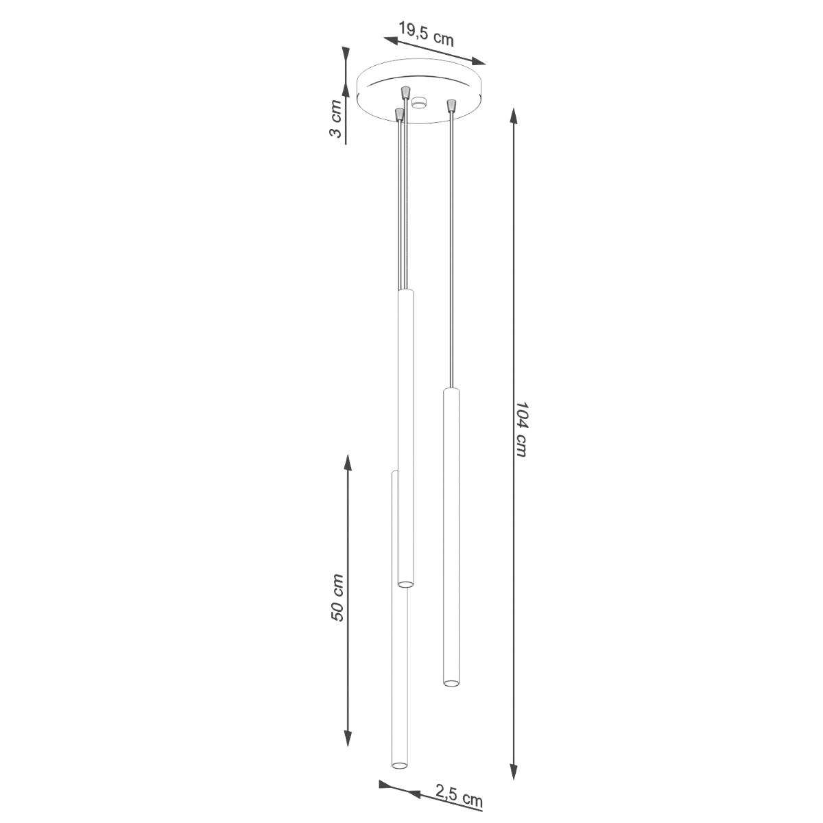 Lampa wisząca Pastelo 104x19.5x19.5cm do sypialni salonu zielona oliwka nr. 5