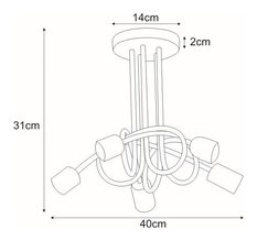 Lampa sufitowa K-3611 DEZE 40x31x40 cm do salonu lub pokoju biały - Miniaturka zdjęcia nr 3