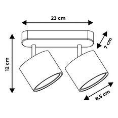 Lampa sufitowa punktowa LED Heckermann 8795314A Czarna 2x głowica + 2x Żarówka LED GX53 7W Neutral - Miniaturka zdjęcia nr 8