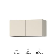 Szafka 80x39,7x38 cm Melo nadstawka szafy z dwoma drzwiczkami kaszmir do salonu i pokoju - Miniaturka zdjęcia nr 3