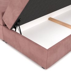 Łóżko kontynentalne 140x200x113 cm tapicerowane podwójne z materacem brudny róż - Miniaturka zdjęcia nr 13
