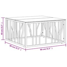  Stolik kawowy 80x80x40 cm do salonu pokoju dziennego stal nierdzewna i szkło - Miniaturka zdjęcia nr 6