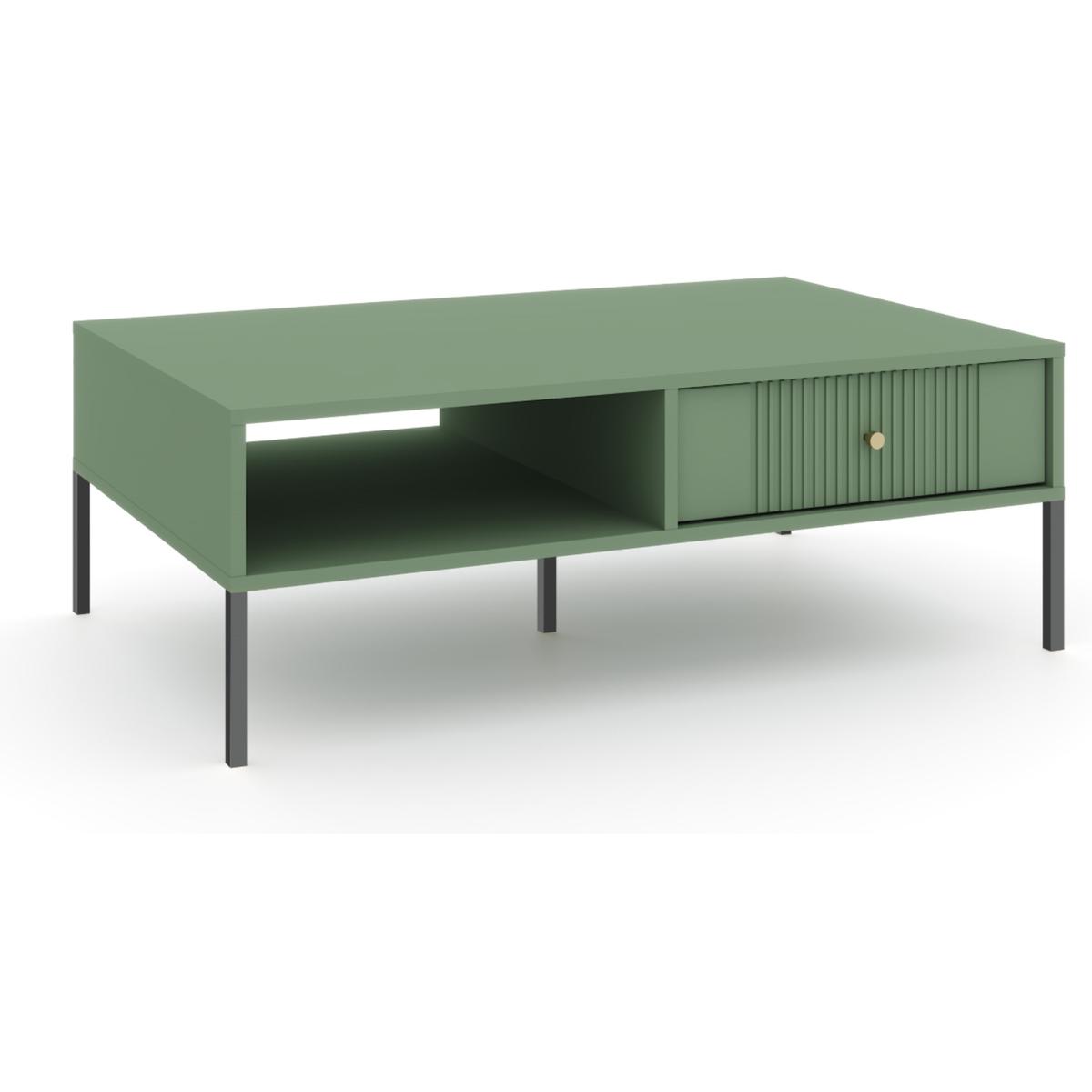 Stolik kawowy Iseo 104 cm do salonu smoke green zielony czarny