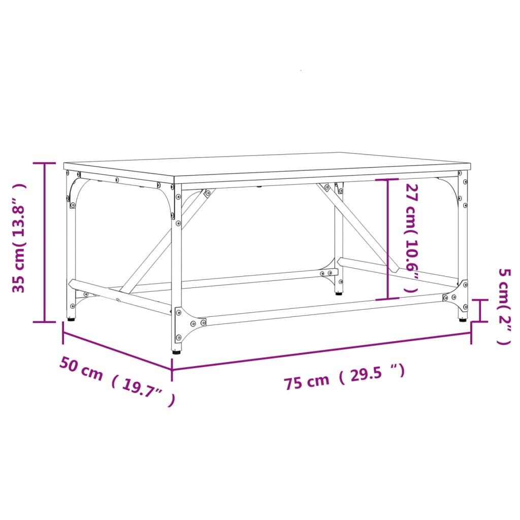 Stolik kawowy 75x50x35 cm dąb sonoma elegancki do salonu nr. 9