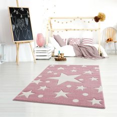 Dywan dziecięcy Estrella Pink 100x160 cm do pokoju dziecięcego różowy w gwiazdy
