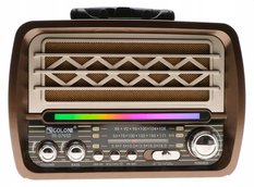 Radio przenośne  24 x 17,5 x 11,5 cm RETRO z funkcją bluetooth   USB ładowany solarnie brązowe - Miniaturka zdjęcia nr 4