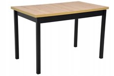 Stół MAX M-10 70x76x120/160 cm rozkładany do kuchni jadalni drewno bukowe laminat czarny/dąb artisan