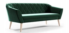 Sofa GLORIA 180x74x75 cm trzyosobowa w stylu skandynawskim RIVIERA zielona do salonu - Miniaturka zdjęcia nr 1