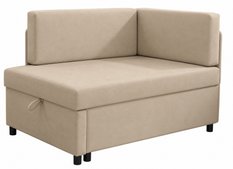 Sofa Viluś 106x75x80 cm beżowy rozkładana sofa narożna jednoosobowa z funkcją spania i pojemnikiem na pościel - Miniaturka zdjęcia nr 7