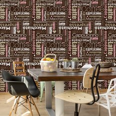 Tapeta kawa typografia napisy serduszka do kuchni  - Miniaturka zdjęcia nr 5