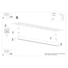 Lampa wisząca SOREN czarna LED 4000K 170x3.3x120cm nowoczesna LED do salonu - Miniaturka zdjęcia nr 9