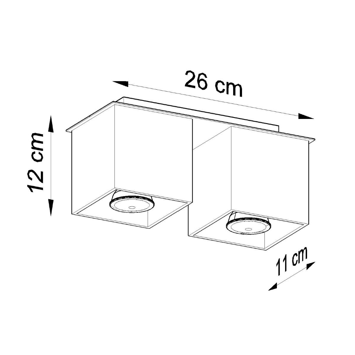 Plafon QUAD 2 szary 12x11x26cm GU10 nowoczesna lampa do salonu nr. 5