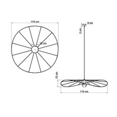 Lampa wisząca ESKOLA 110 czarna 150x110x110cm nowoczesna E27 do salonu - Miniaturka zdjęcia nr 3