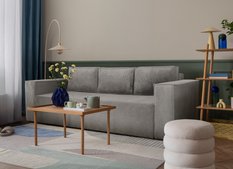 Kanapa Verona 248x96x93 cm z funkcją spania i pojemnikiem sztruks szary do salonu - Miniaturka zdjęcia nr 1