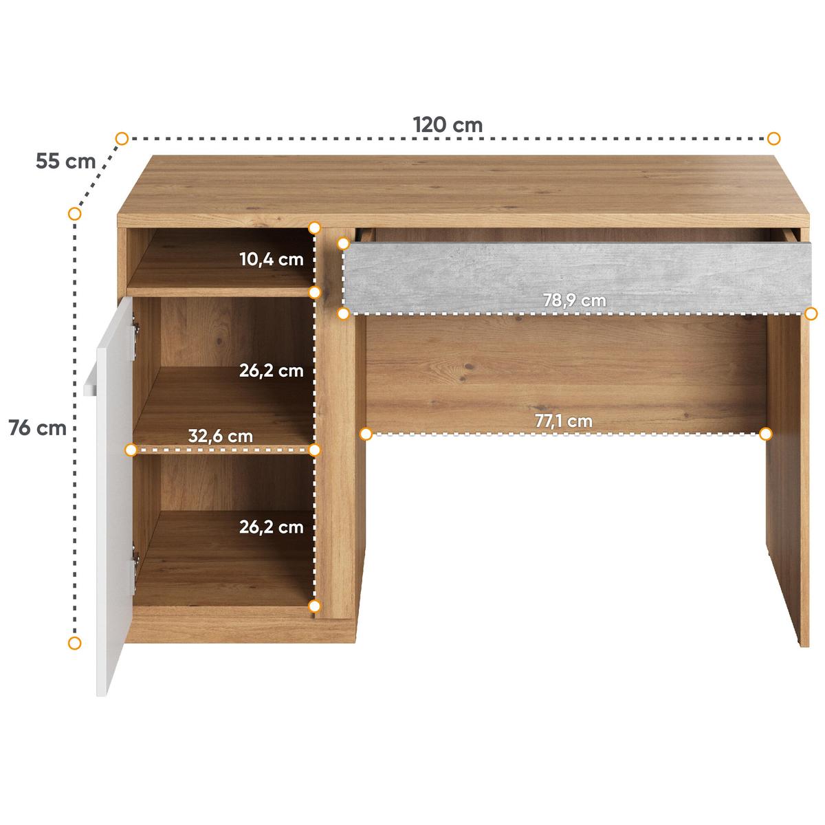 Biurko Plano 120 cm do biura gabinetu pokoju nash dąb  nr. 4