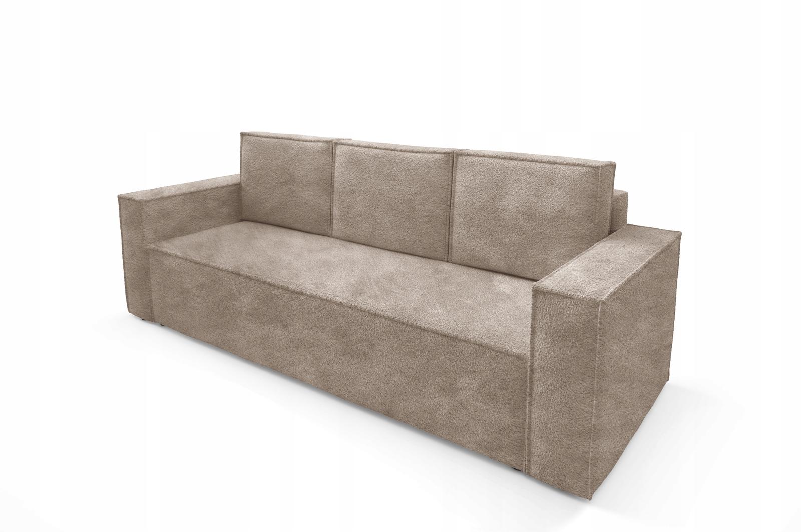 Kanapa CORDA 248x96x93 cm sofa z funkcją spania automat i pojemnik BOUCLE beżowa do salonu nr. 4