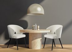 Krzesło DELUXE KR-8 50x60x85 cm welurowe do jadalni kremowy - Miniaturka zdjęcia nr 2