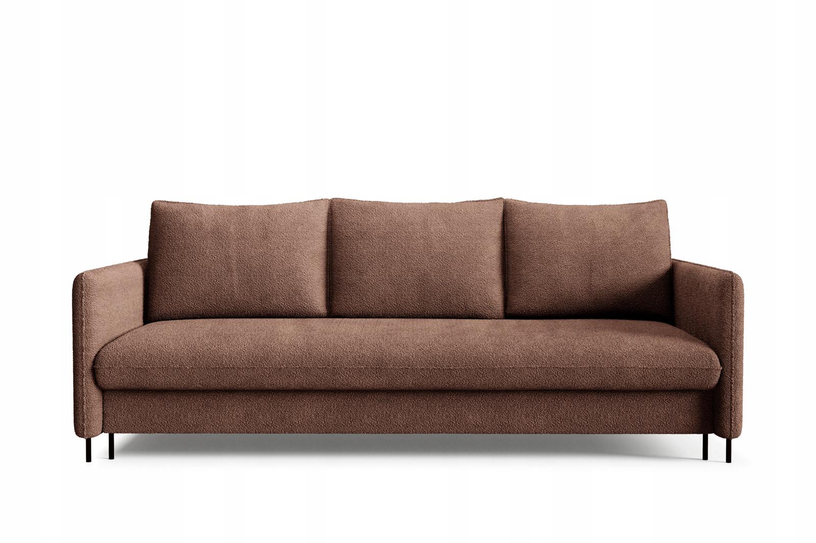 Kanapa BELISSA 216x91x98 cm sofa z funkcją spania z pojemnikiem BOUCLE beżowa do salonu nr. 8