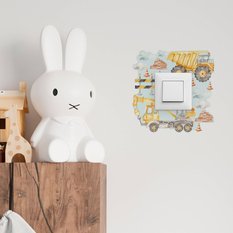 Naklejka Pod Włącznik Do Pokoju Chłopca Chmurki 20x20 Maszyny Wywrotki Styl Boho - Miniaturka zdjęcia nr 4