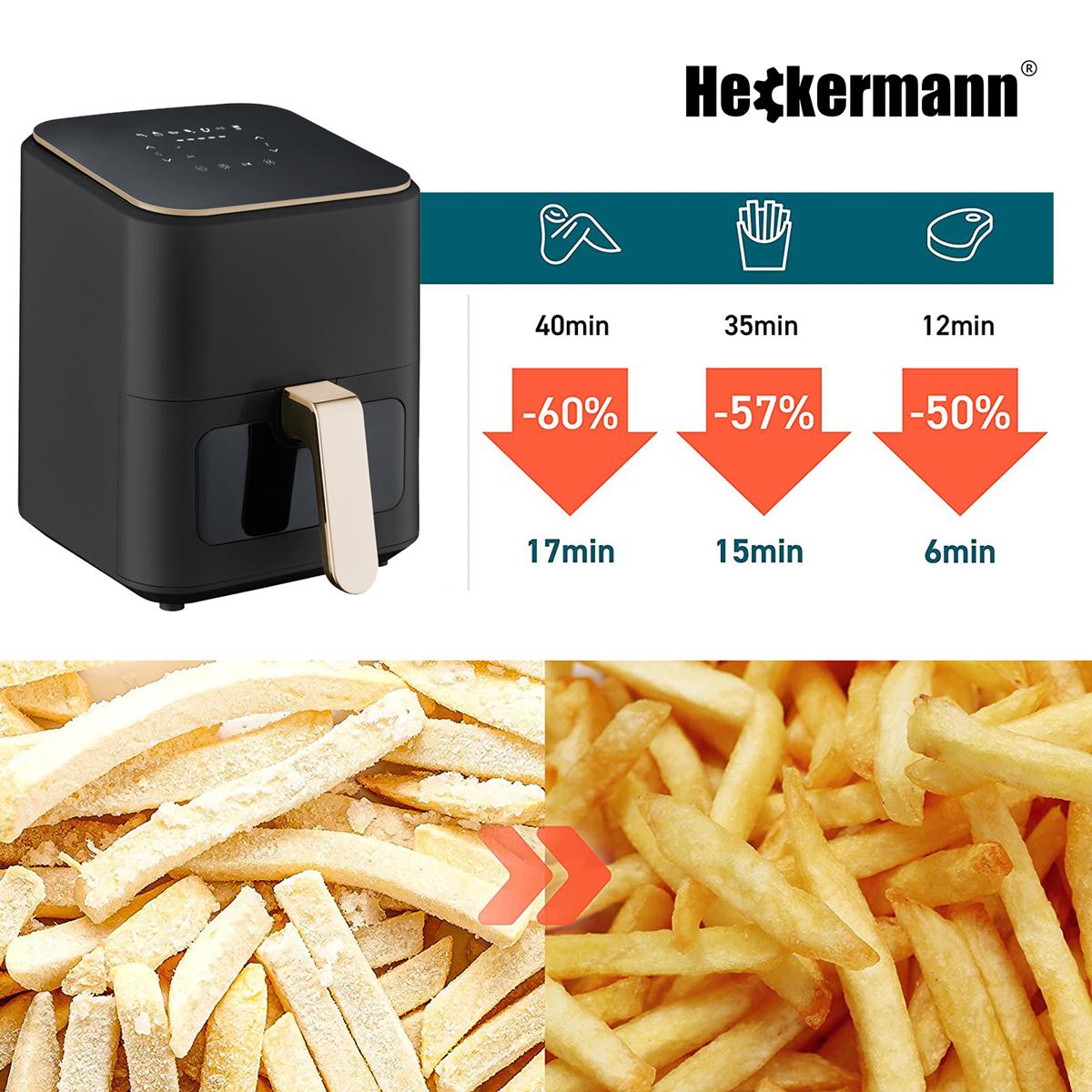 Frytkownica beztłuszczowa Air Fryer 4L Heckermann® RA510D Złota nr. 3