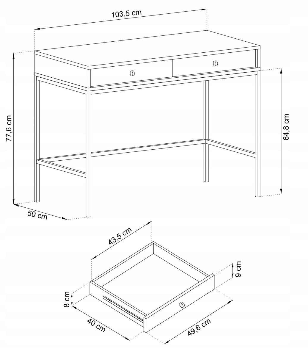 Toaletka MT104 system MONO nóżki czarne lub złote SALON nr. 9