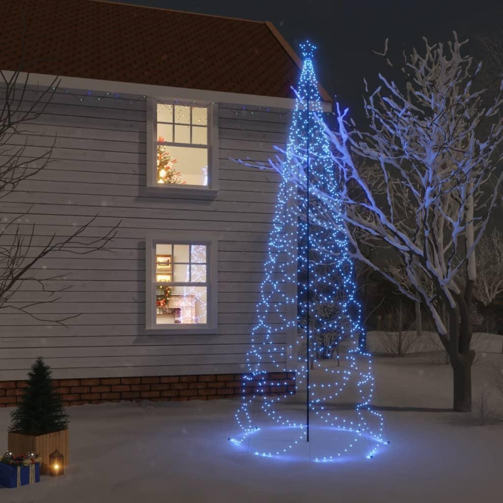 Choinka z metalowym słupkiem, 1400 niebieskich diod LED, 5 m nr. 2