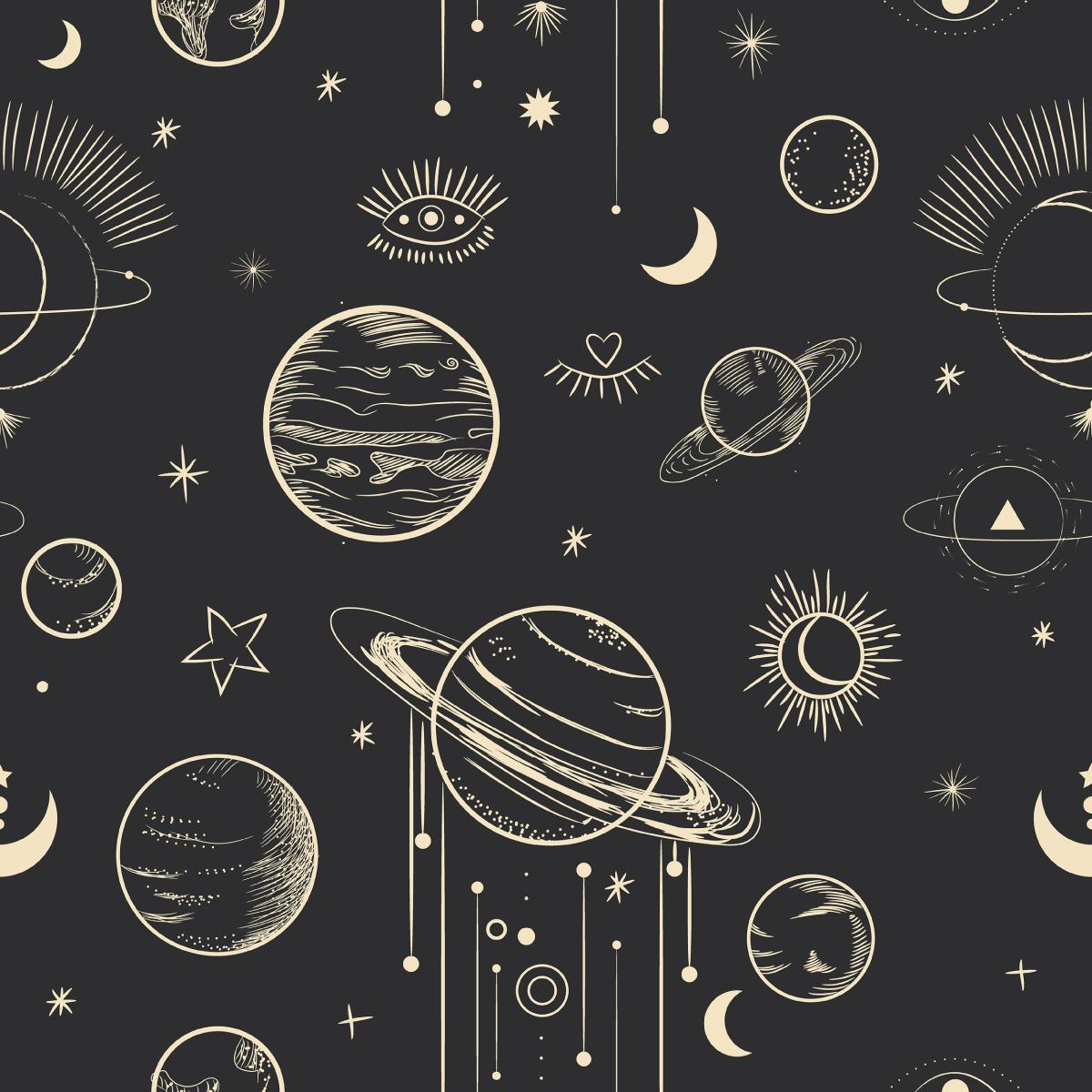Tapeta W Rolce PLANETY Kosmos Gwiazdy Ornamenty  nr. 5
