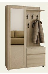 Garderoba do przedpokoju DUO 180x95x35 cm z lustrem wieszakami szafka na buty dąb sonoma