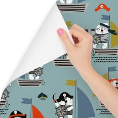 Tapeta do pokoju dziecka statki pirackie zwierzęta  - Miniaturka zdjęcia nr 3