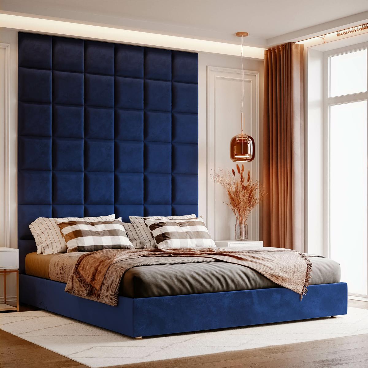 Panele tapicerowane 30x30 na ścianę magic velvet granatowy nr. 5