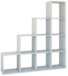 Regał schodkowy STEP RS-40 153x152x40 cm z półkami do salonu lub biura biały - Miniaturka zdjęcia nr 1