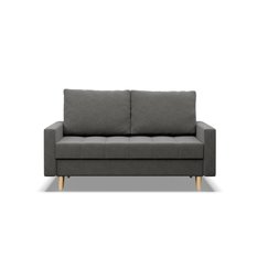 Sofa 152x88x92 cm Elma 2-osobowa skandynawska rozkładana z pojemnikiem na nóżkach do salonu ciemna szara - Miniaturka zdjęcia nr 4