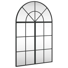 Lustro 60x90 cm ścienne zakończone łukiem żelazo czarne - Miniaturka zdjęcia nr 1