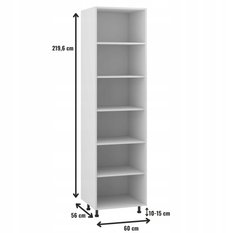 Korpus szafka kuchenna dolna 60x230x56 cm słupek z akcesoriami biały do kuchni - Miniaturka zdjęcia nr 2