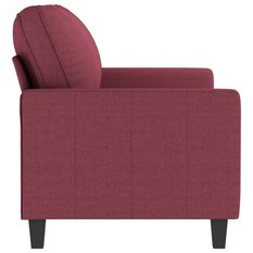 Sofa 158x77x80 cm 2-osobowa wygodna tapicerowana tkaniną winna czerwień do salonu - Miniaturka zdjęcia nr 4