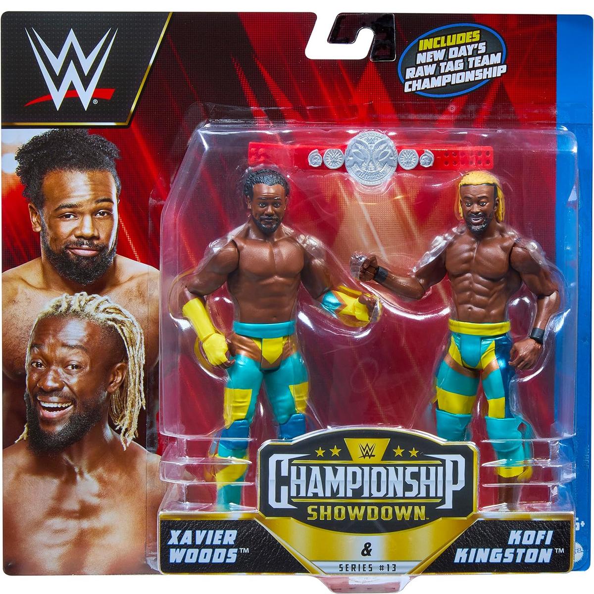 Ruchome figurki xavier woods kofi kingston wwe championship showdown 2-pak dla dziecka