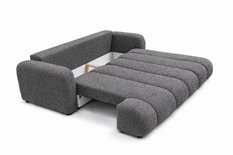 Kanapa z funkcją spania Mediolan 250x112x90 cm rozkładana trzyosobowa sofa tkanina LOOP ciemnoszara - Miniaturka zdjęcia nr 8