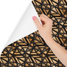 Tapeta drewniany wzór 3D, dekoracja w nowoczesnym stylu  - Miniaturka zdjęcia nr 3