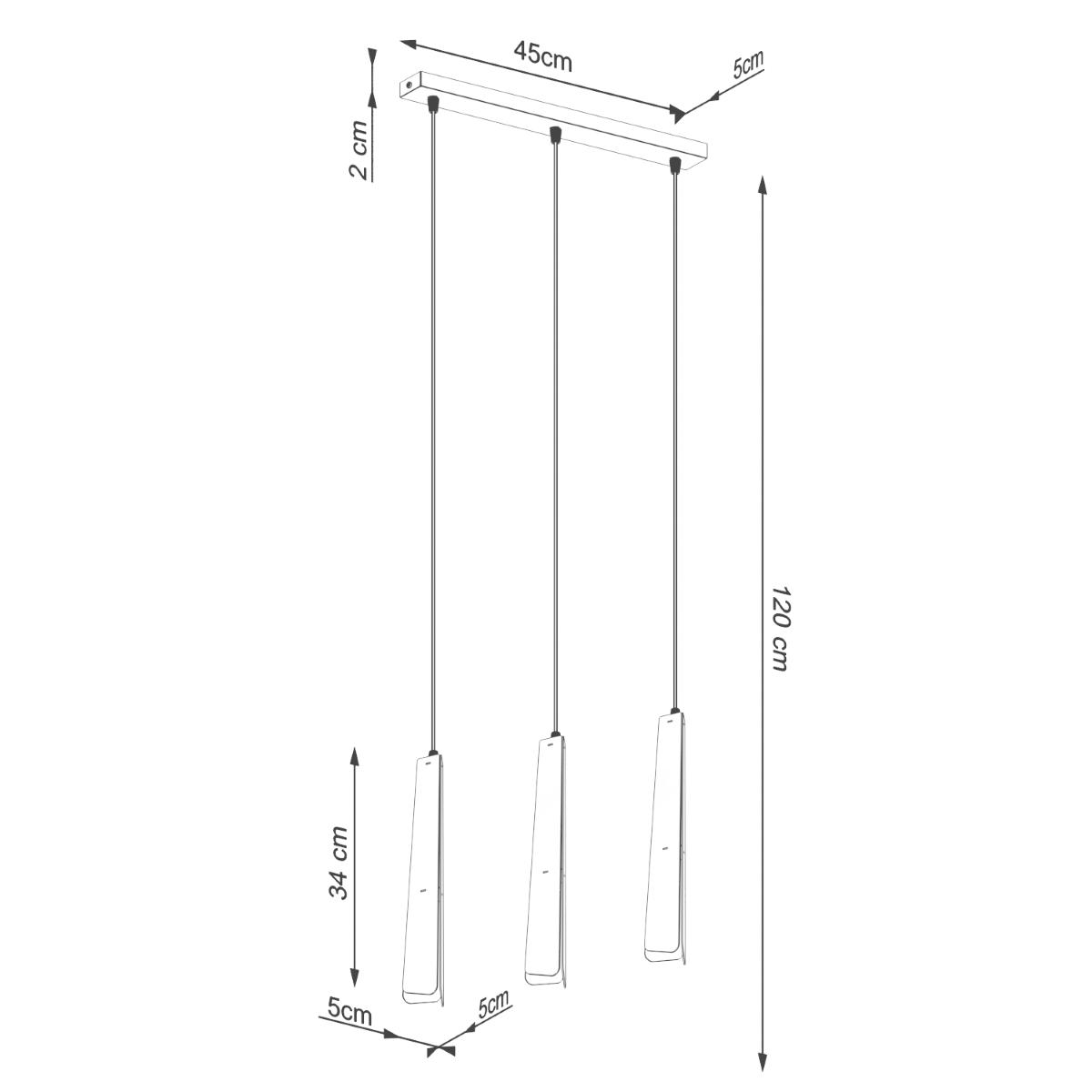 Lampa wisząca PRYSM 3L czarna 120x5x45cm nowoczesna lampa G9 do salonu nr. 10