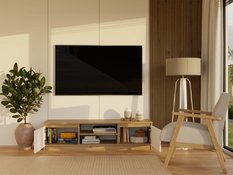 Szafka RTV Malwa 36x140x40 cm do salonu dąb artisan biel - Miniaturka zdjęcia nr 14