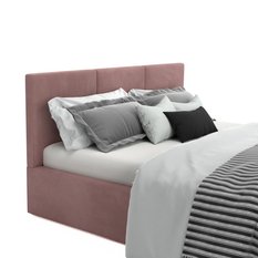 Łóżko tapicerowane do sypialni 180x200x100 cm podwójne z pojemnikiem modne różowe - Miniaturka zdjęcia nr 12