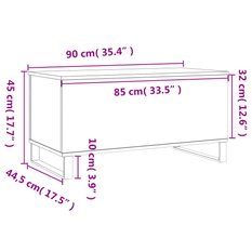 Stolik kawowy 90x44,5x45 cm z rozkładanym blatem ze schowkiem szary dąb sonoma do salonu - Miniaturka zdjęcia nr 11