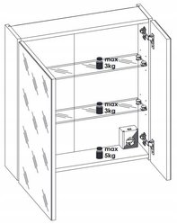 Szafka z lustrem 60 cm taupe gniazdko do łazienki  - Miniaturka zdjęcia nr 6