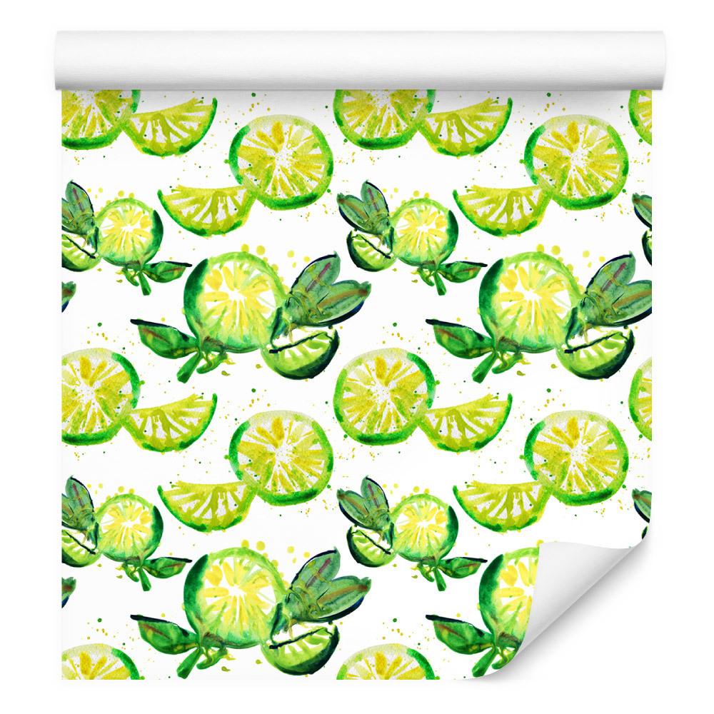 Tapeta ścienna do kuchni, owoce, limonki, liście nr. 3
