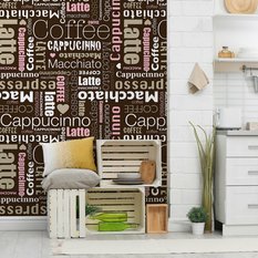 Tapeta kawa typografia napisy serduszka do kuchni  - Miniaturka zdjęcia nr 4