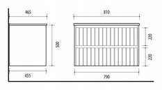 Zestaw mebli łazienkowych LINE z umywalką 80 cm + 2x słupek 165 cm 4 elementy front MDF biały - Miniaturka zdjęcia nr 4