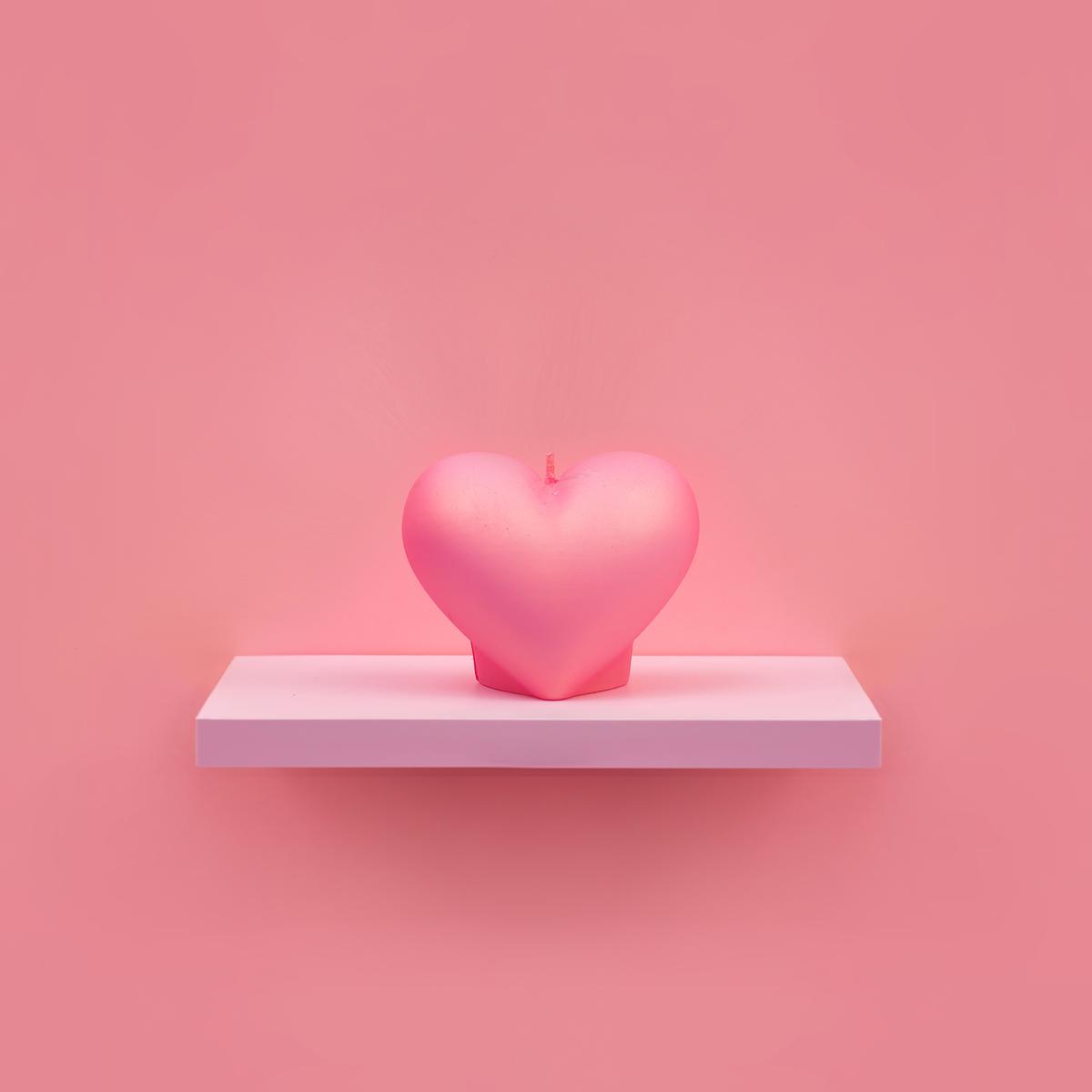 Świeca Heart Smooth Pink nr. 3