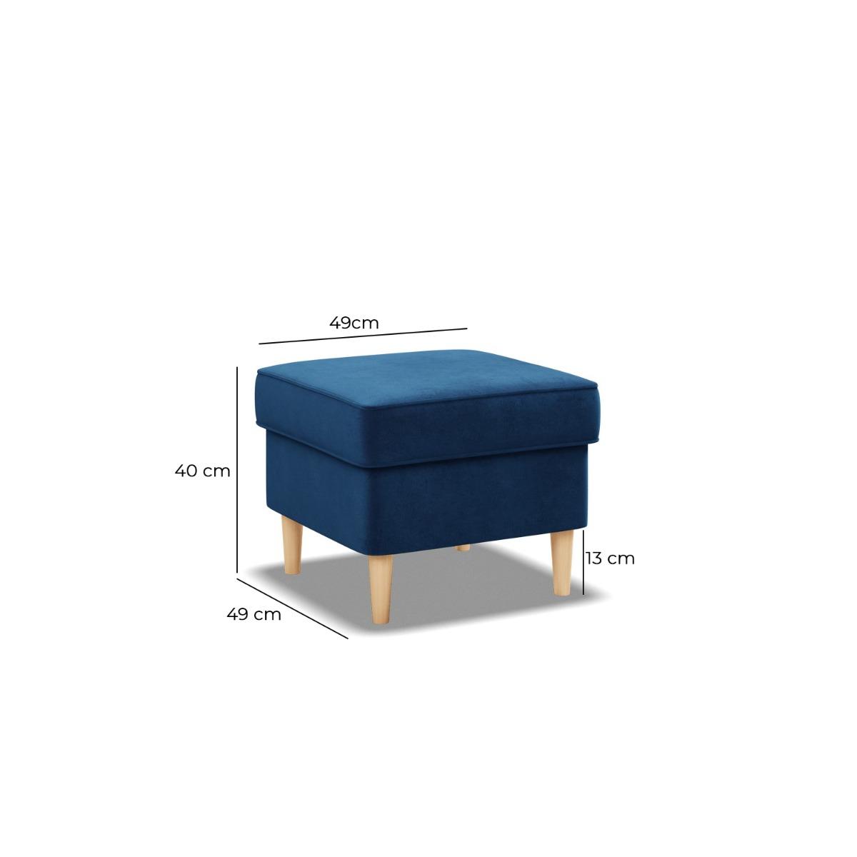Podnóżek VELO 49x40x49 cm do uszaka fotela pufa tapicerowana siedzisko na nóżkach do salonu granatowy nr. 3