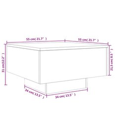 Stolik kawowy 55x55x31 cm szarość betonu elegancki do salonu - Miniaturka zdjęcia nr 10